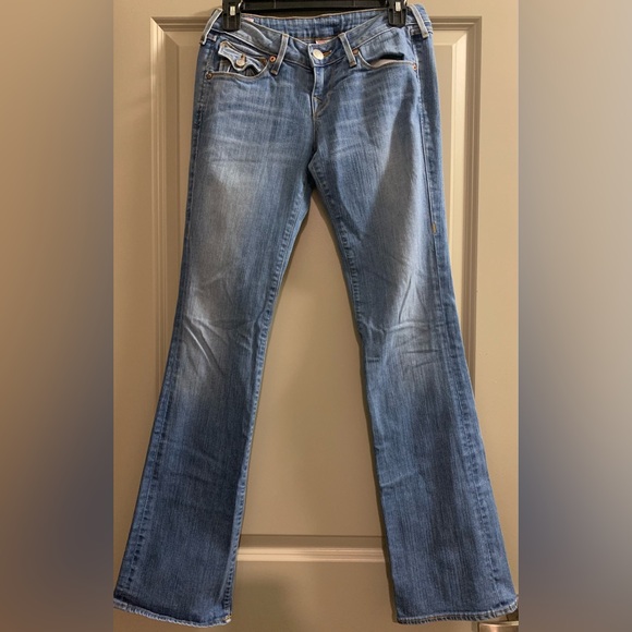 True Religion Becky Bootcut Flare jeans size 26 Medium Wash Made in USA 90s Y2K - Picture 1 of 14